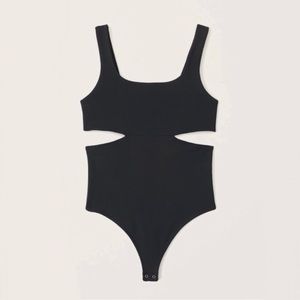 NEW! Abercrombie & Fitch Seamless Cut-Out Bodysuit Black Size Small